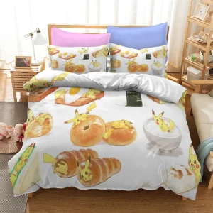 Housse De Couette Déjeuner avec Pikachu - Double (200x200cm)