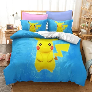 Housse De Couette Pikachu Bleu - Double (200x200cm)