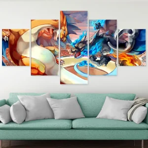 Tableau Méga Dracaufeu VS Méga Dracaufeu X - 40X60 40X80 40X100cm, Sans Cadre