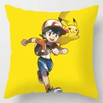 Coussin Sacha et Pikachu Cartoon