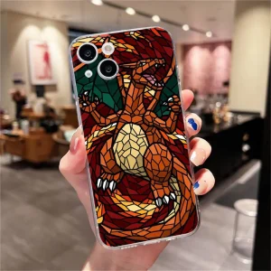 Coque iPhone Pokémon Dracaufeu Mosaïque