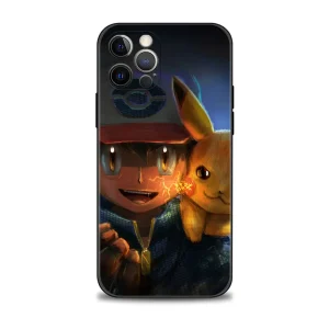 Coque iPhone Pokémon Sacha & Pikachu