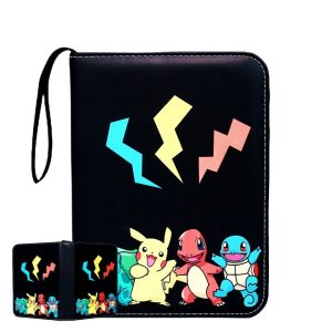 Classeur Pikachu Salamèche et Carapuce - Noir
