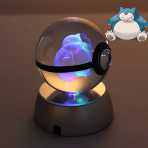 Pokéball Lumineuse en Cristal Pokémon Ronflex
