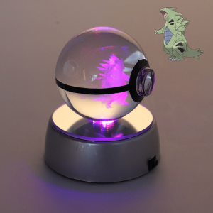 Pokéball Lumineuse en Cristal Pokémon Tyranocif