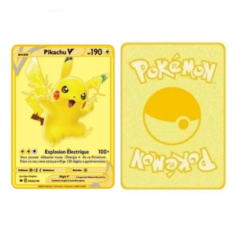 Carte Gold Pokémon Pikachu V – Image 2