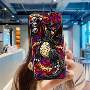 Coque Samsung Dracaufeu Noir Mosaïque