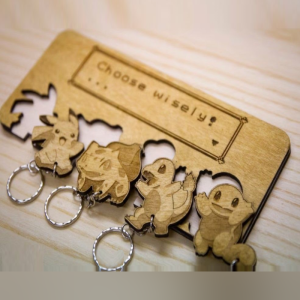 Porte-Clé Pokémon En Bois