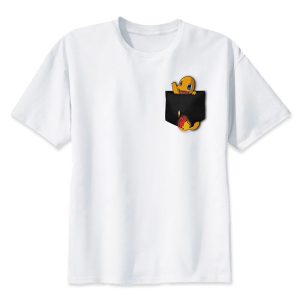 T-Shirt Salamèche Poche Noire