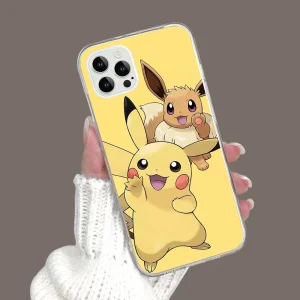 Coque iPhone Pikachu & Evoli