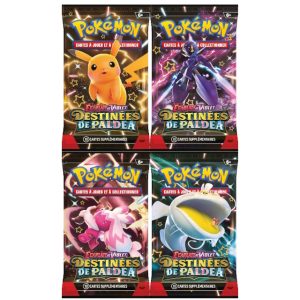 Boosters Pokémon Écarlate et Violet Destinées de Paldea - 4 Packs